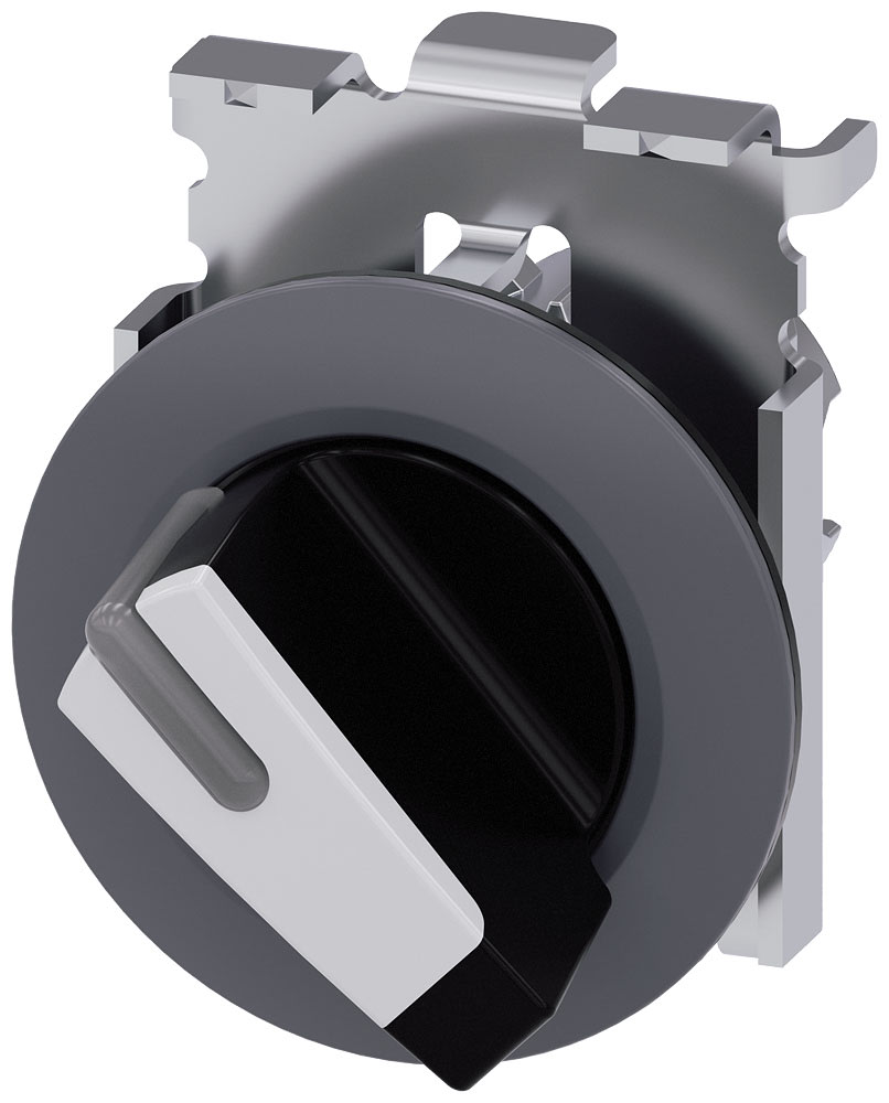 SIEMENS - SIE3SU10622DF600AA0 Selettore, illuminabile, 30 mm, rotondo, in metallo opaco, bianco