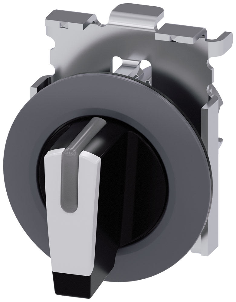 SIEMENS - SIE3SU10622DL600AA0 Selettore, illuminabile, 30 mm, rotondo, in metallo opaco, bianco