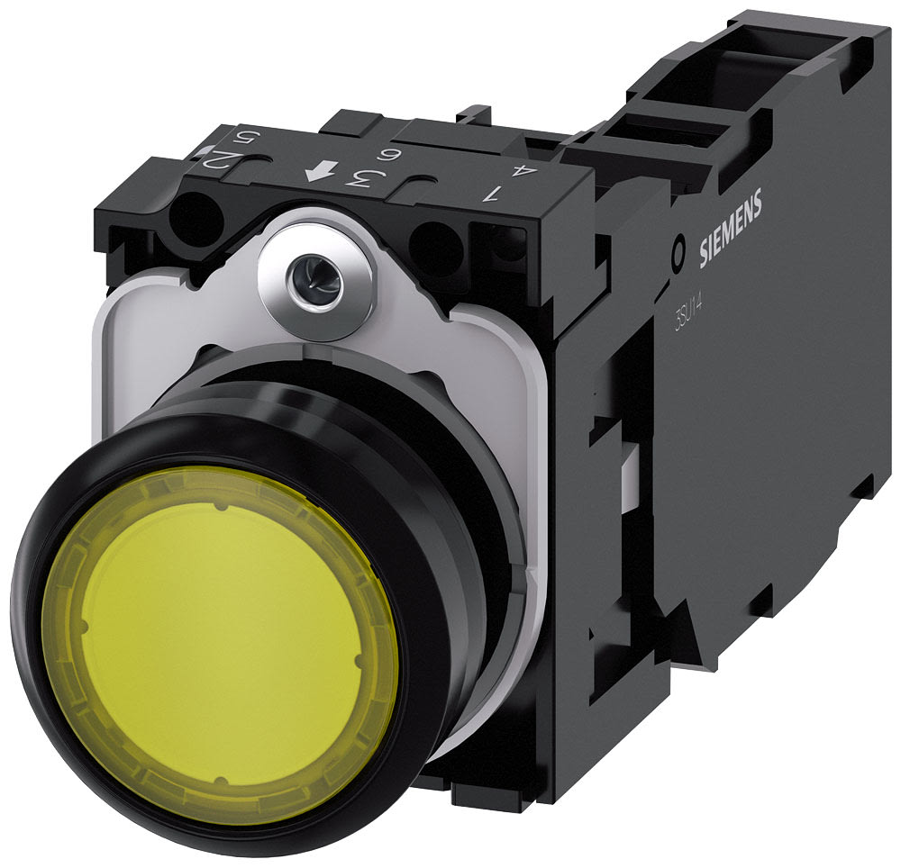 SIEMENS - SIE3SU11020AB301FA0 PULS.LUM.PLAST.GIAL.MOMENT 1NO+1NC LED24