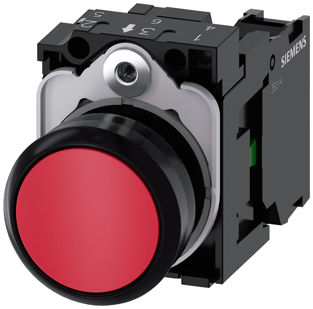 SIEMENS - SIE3SU11000AB201BA0 PULS. PIATTO ROSSO 1NA