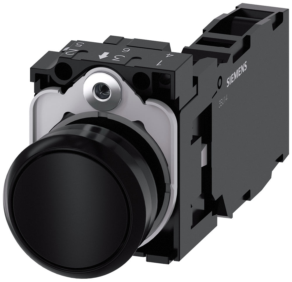 SIEMENS - SIE3SU11000AB101FA0 PULS. MOMENT.PLAST.NERO 1NO+1NC VITE