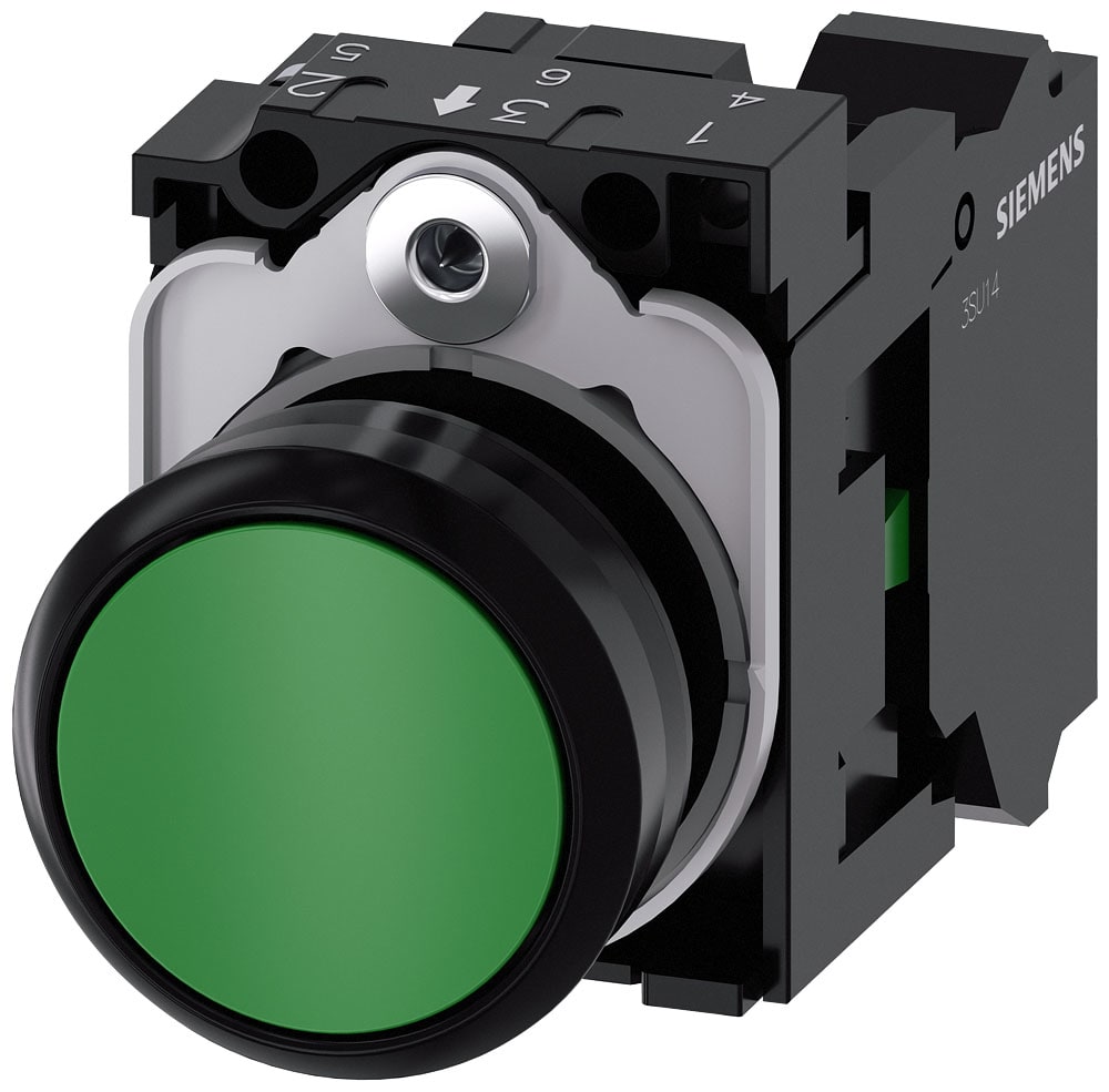 SIEMENS - SIE3SU11000AB403BA0 PULS. PIATTO VERDE MOLLA 1NA