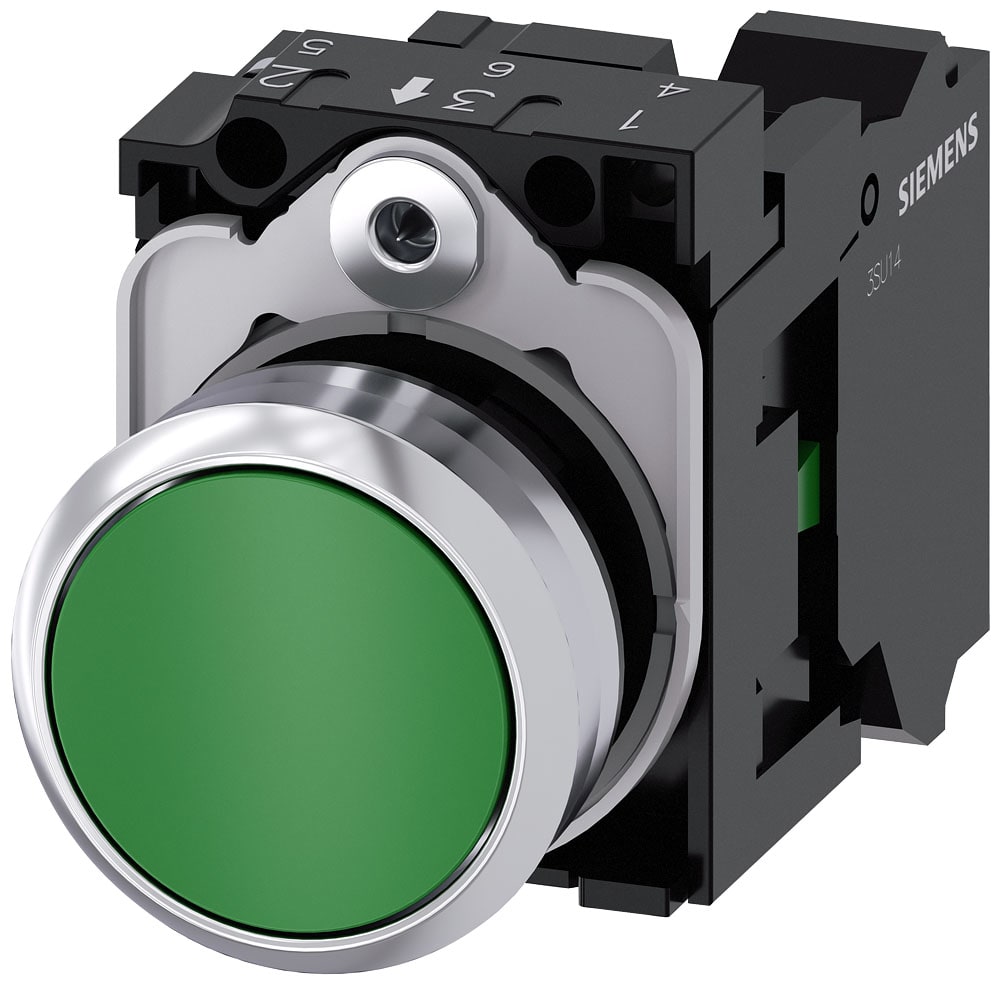 SIEMENS - SIE3SU11500AB403BA0 PULS. PIATTO VERDE MOLLA 1NA