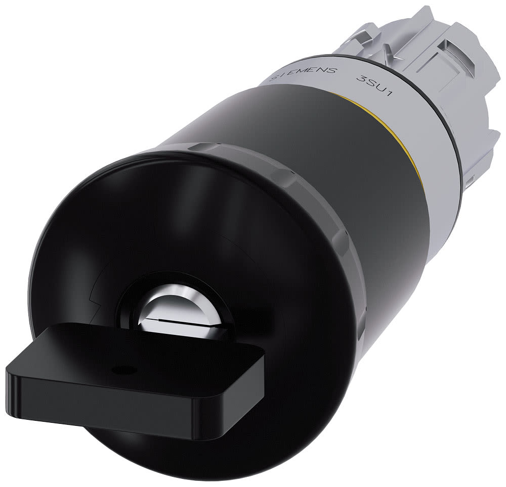 SIEMENS - SIE3SU10501HU100AA0 Pulsante a fungo, 22 mm, rotondo, in metallo, lucido, nero, con serratura Siemens
