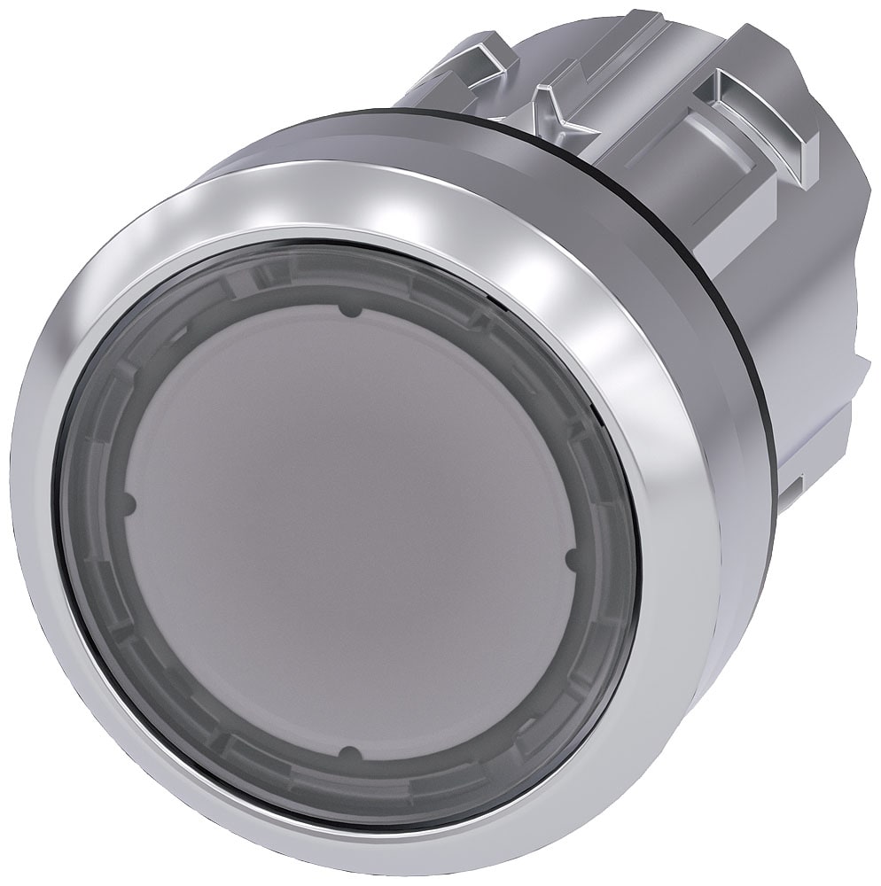 SIEMENS - SIE3SU10500AB700AA0 Pulsante, 22 mm, rotondo, in metallo lucido, trasparente, bottone