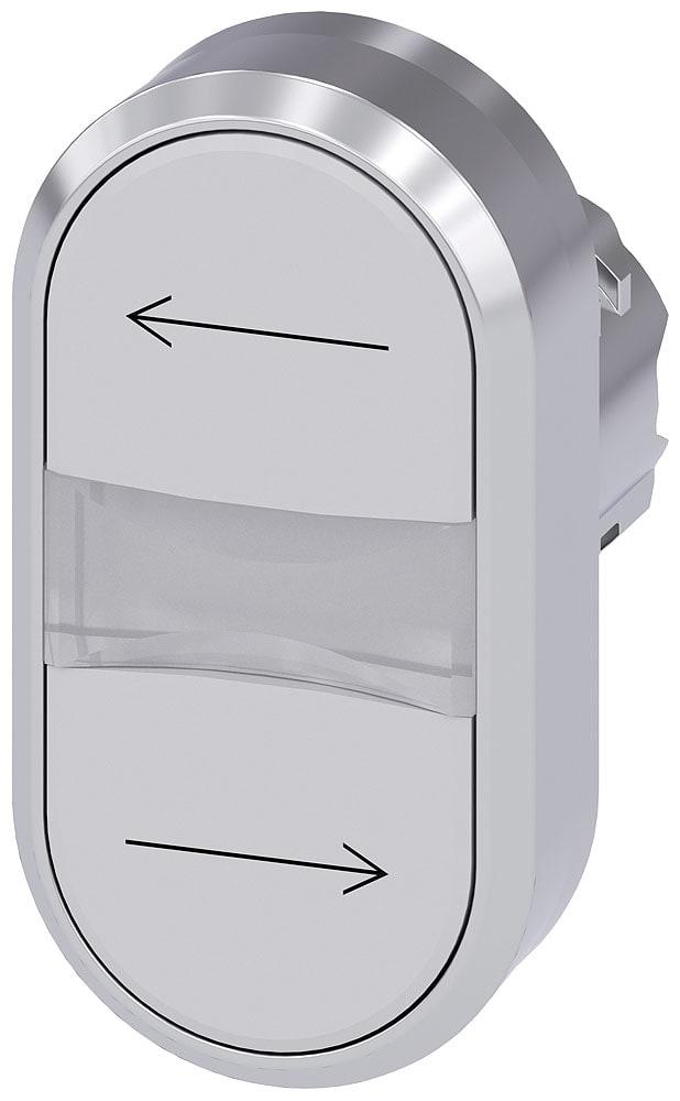 SIEMENS - SIE3SU10503AB660AM0 Pulsante doppio, 22 mm, rotondo, in metallo lucido, colore bianco: a sinistra, colore bianco: a destra