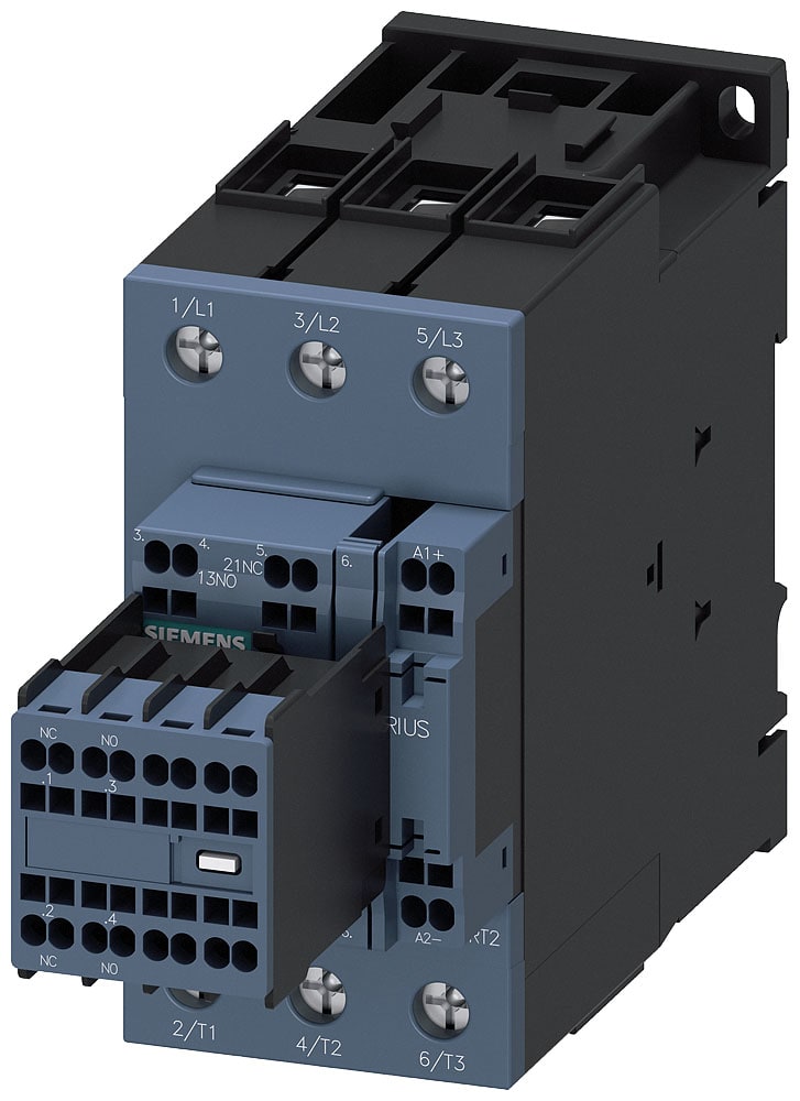 SIEMENS - SIE3RT20353XB440LA2 Contattore per applicazioni ferroviarie, AC-3e, 18,5 kW/400 V, 2NO+2NC, DC 24 V, 0,7 ... 1,25*Us, a 3 poli, S2