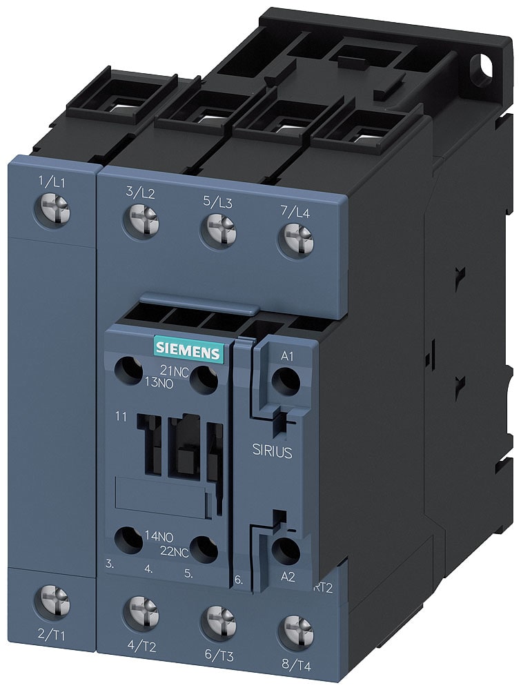 SIEMENS - SIE3RT23361AP00 Contattore, AC-1, 60 A/400 V/40 °C, S2, a 4 poli, AC 230 V/50 Hz, 1NO+1NC