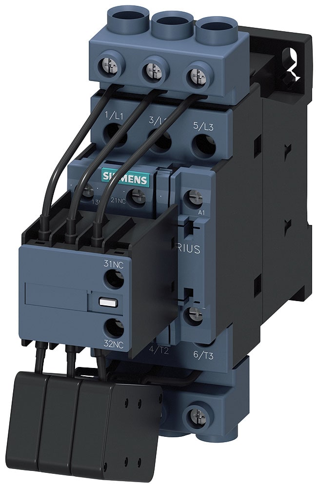 SIEMENS - SIE3RT26281AF05 Contattore AC-6b, 33 kVAr/400 V, 1NO+2NC, AC 110 V 50 Hz, a 3 poli