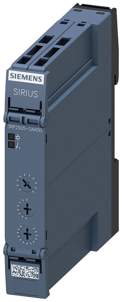 SIEMENS - SIE3RP25052AW30 Relè a tempo, 1CO, 13 funzioni, 7 campi di temporizzazione (0,05 s ... 100 h)