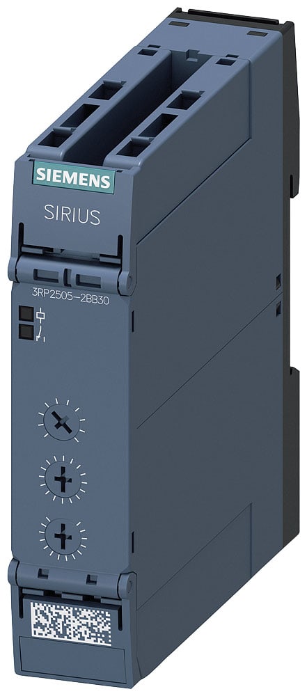 SIEMENS - SIE3RP25052BB30 Relè a tempo, 2CO, 27 funzioni, 7 campi di temporizzazione (0,05 s ... 100 h)