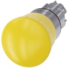 SIEMENS - SIE3SU10501HB300AA0 Pulsante a fungo, 22 mm, rotondo, in metallo lucido, colore giallo, sblocco a rotazione
