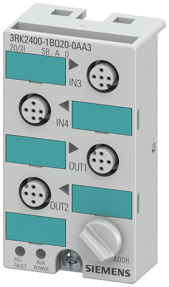 SIEMENS - SIE3RK24001BQ200AA3 Modulo compatto AS-i K45, slave A/B, digitale, 2DO/2DI, IP67, 2 x uscite