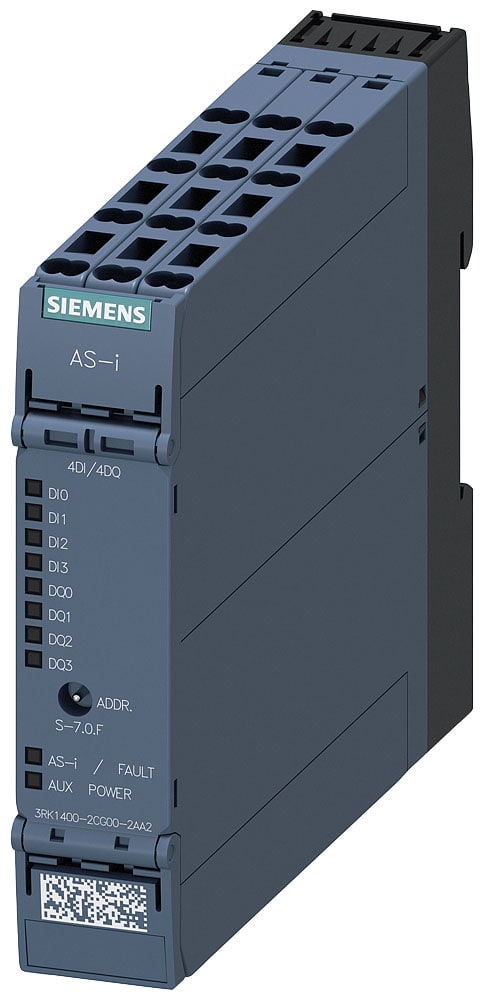 SIEMENS - SIE3RK14002CG002AA2 Modulo AS-i SlimLine Compact SC22.5 digitale, 4DI/4DQ, IP20, morsetti a molla