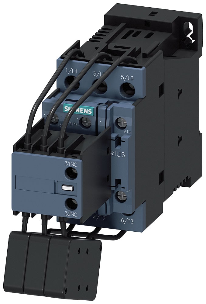 SIEMENS - SIE3RT26271BB45 Contattore AC-6b, 25 kVAr/400 V, 1NO+2NC, DC 24 V, a 3 poli