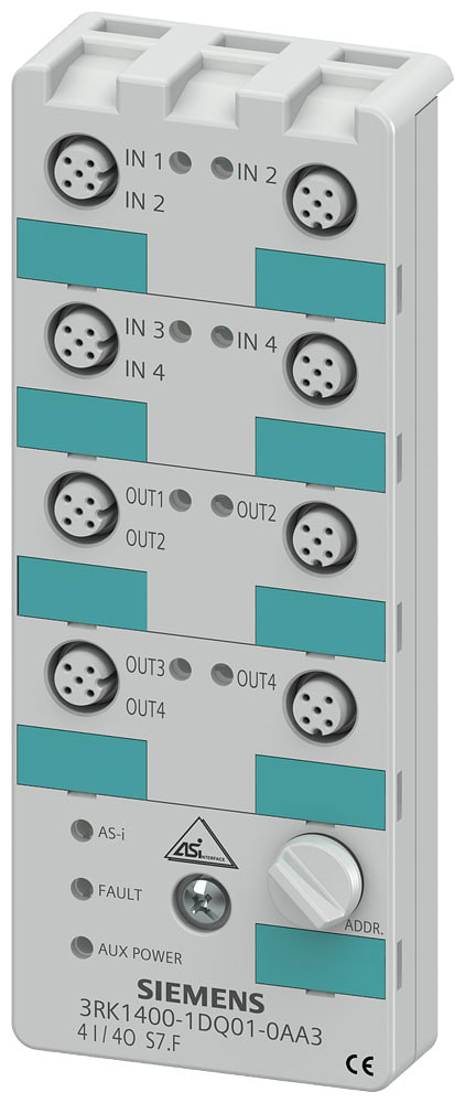 SIEMENS - SIE3RK14001DQ010AA3 Modulo compatto AS-i K60, digitale, 4DI/4DQ, IP67, 4 x 1 ingressi, max. 200 mA