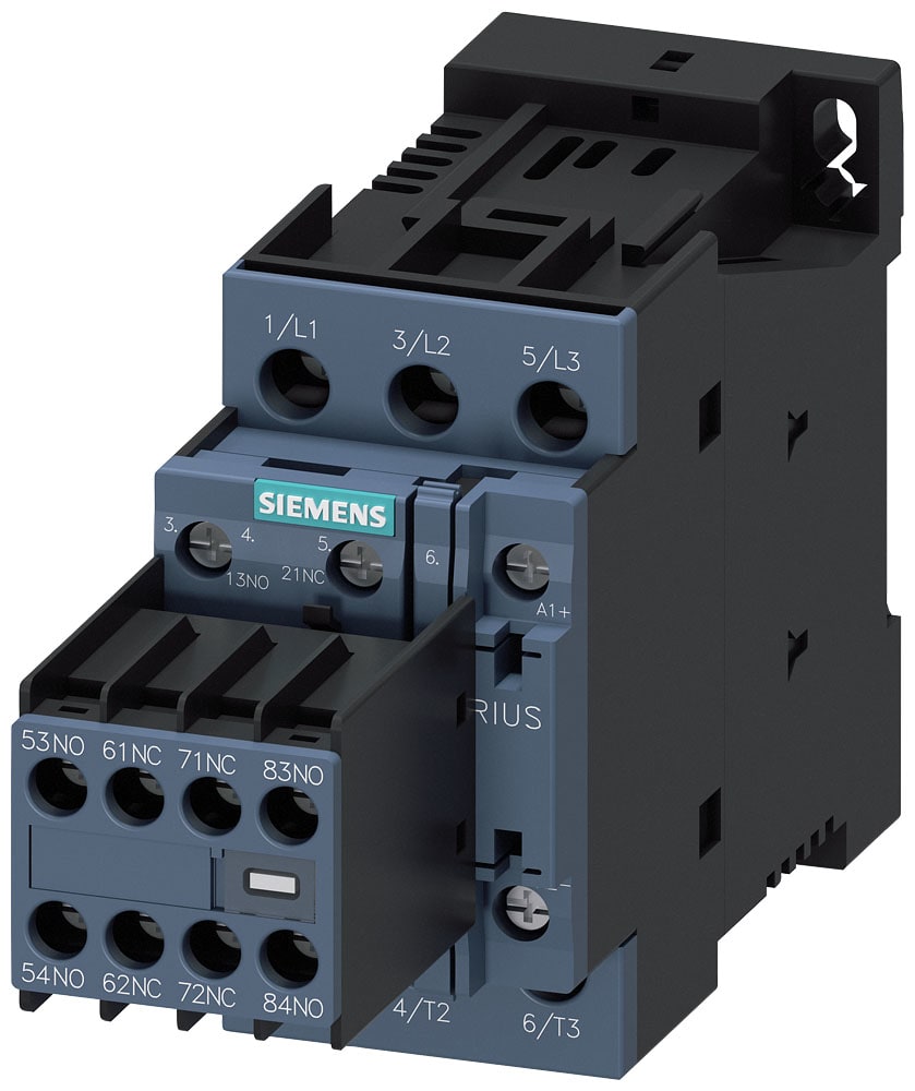 SIEMENS - SIE3RT20251FB480ME2 CONTACTOR,AC3:7,5KW 3NO+3NC DC24V WDIO