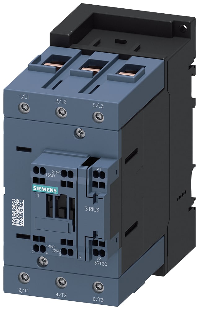 SIEMENS - SIE3RT20463KB40 Contattore dinterfaccia, AC-3e, 95 A/45 kW/400 V, a 3 poli, DC 24 V, 1NO+1NC, morsetti a vite/molla