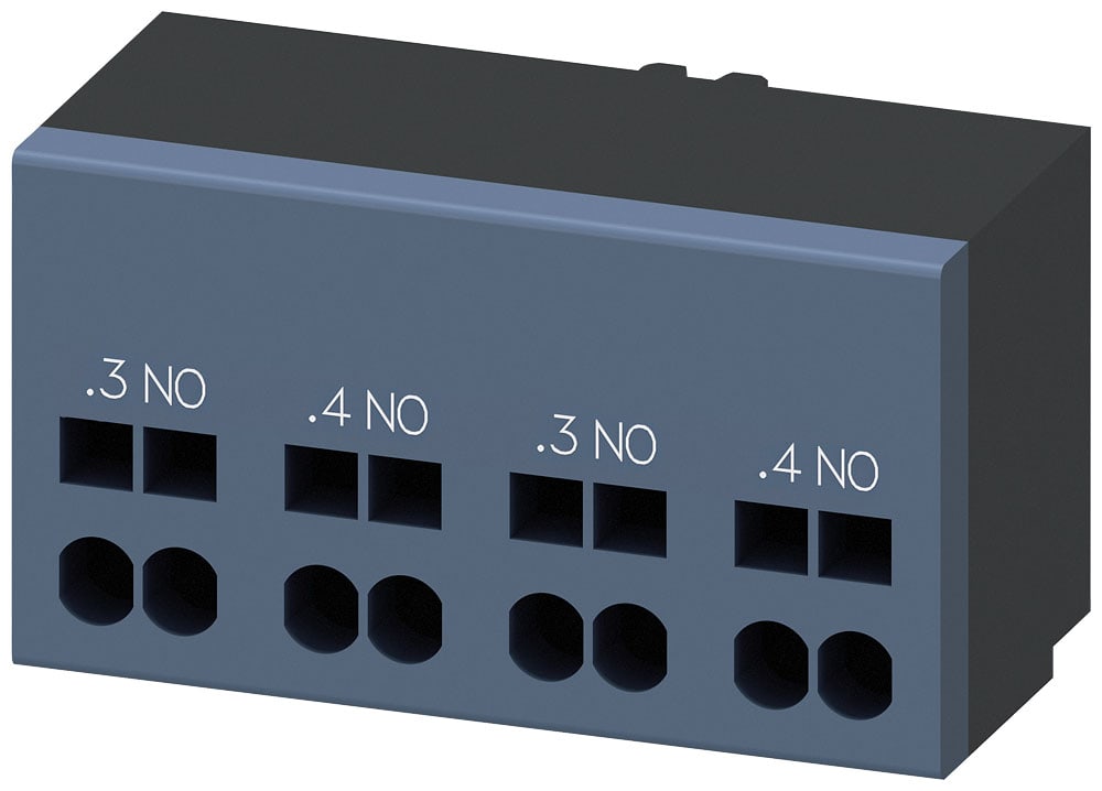 SIEMENS - SIE3RA69112A Blocchetto di contatti ausiliari, 2NO, collegamento del circuito di comando, morsetti a molla