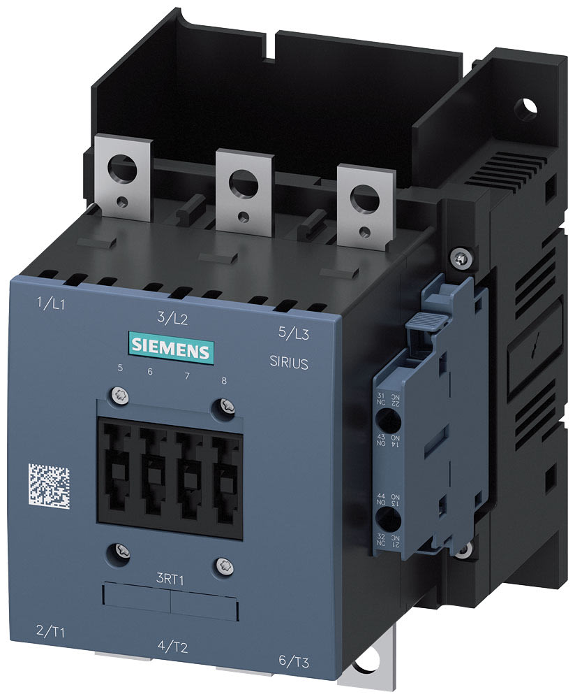 SIEMENS - SIE3RT10566LA06 Contattore, AC-3e, 185 A/90 kW/400 V, a 3 poli, 2NO+2NC, sbarra di collegamento/morsetti a vite