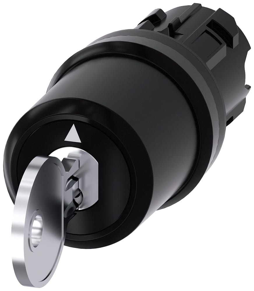 SIEMENS - SIE3SU10005JL010AA0 Selettore a chiave Siemens, C, con controllo, 22 mm, rotondo, in plastica, estrazione O