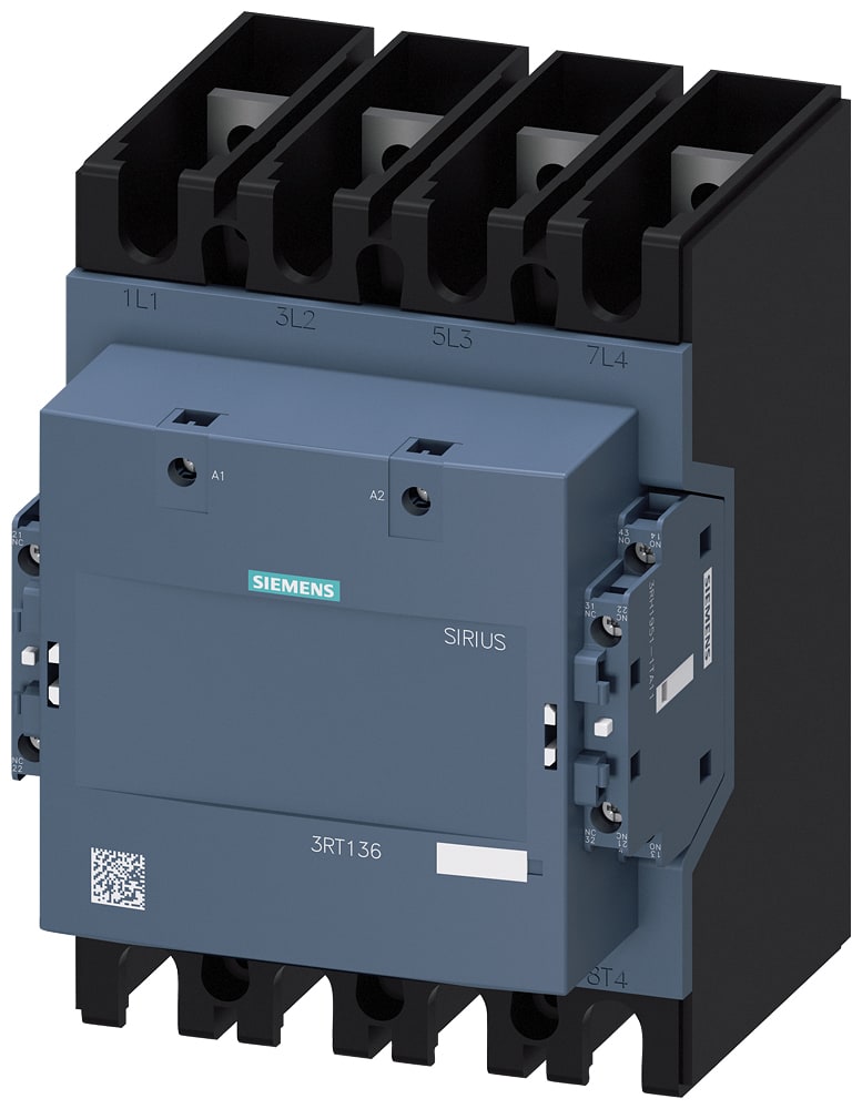 SIEMENS - SIE3RT13636AE36 Contattore, AC-1, 275 A/400 V/40 °C, S10, a 4 poli, AC 24 ... 60 V, DC 20 ... 60 V, 2NO+2NC