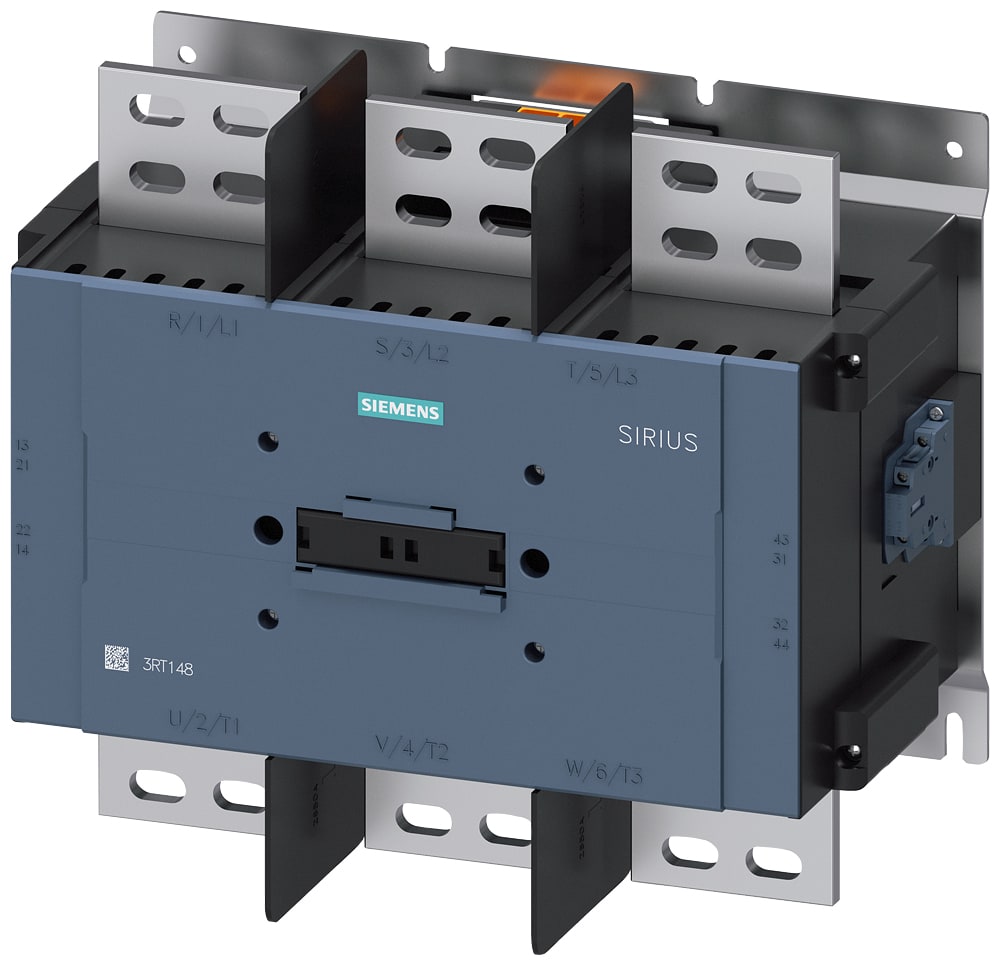 SIEMENS - SIE3RT14856AP36 Contattore, AC-1, 1700 A, a 3 poli, AC 100 ... 240 V, DC 100 ... 220 V, 2NO+2NC, comando elettronico