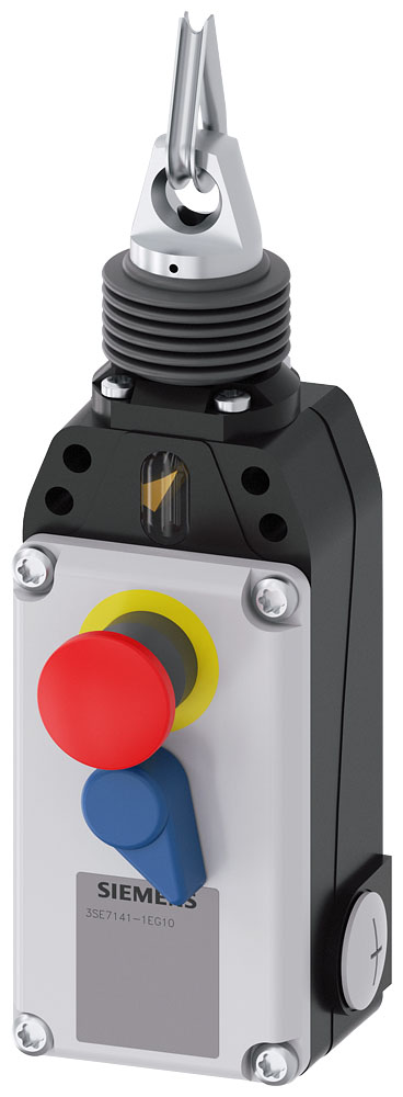 SIEMENS - SIE3SE71411EG10 Interruttore a fune con ARRESTO DI EMERGENZA, 3 x M20 x 1,5, 1 NO+3 NC, con blocco secondo EN ISO 13850