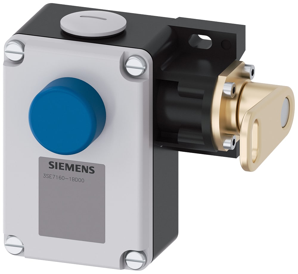 SIEMENS - SIE3SE71601BD00 Interruttore a fune SIRIUS + leva, custodia in metallo, 2 x M25 x 1,5, 1NO+1NC, con blocco EN ISO 13850