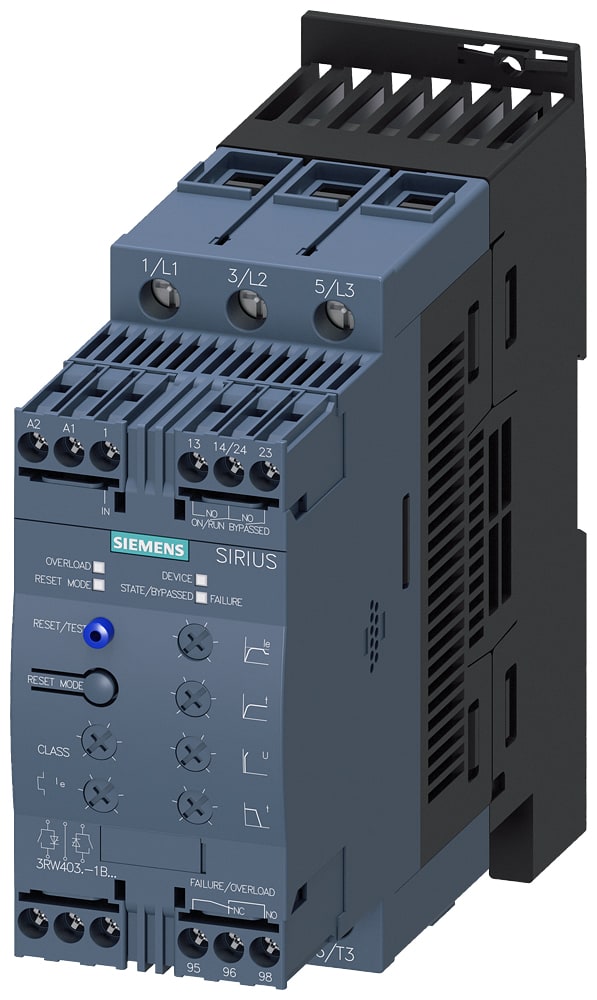 SIEMENS - SIE3RW40381BB15 Softstarter S2, 72 A, 45 kW/500 V, 40 gradi, AC 400 ... 600 V, AC/DC 110 ... 230 V