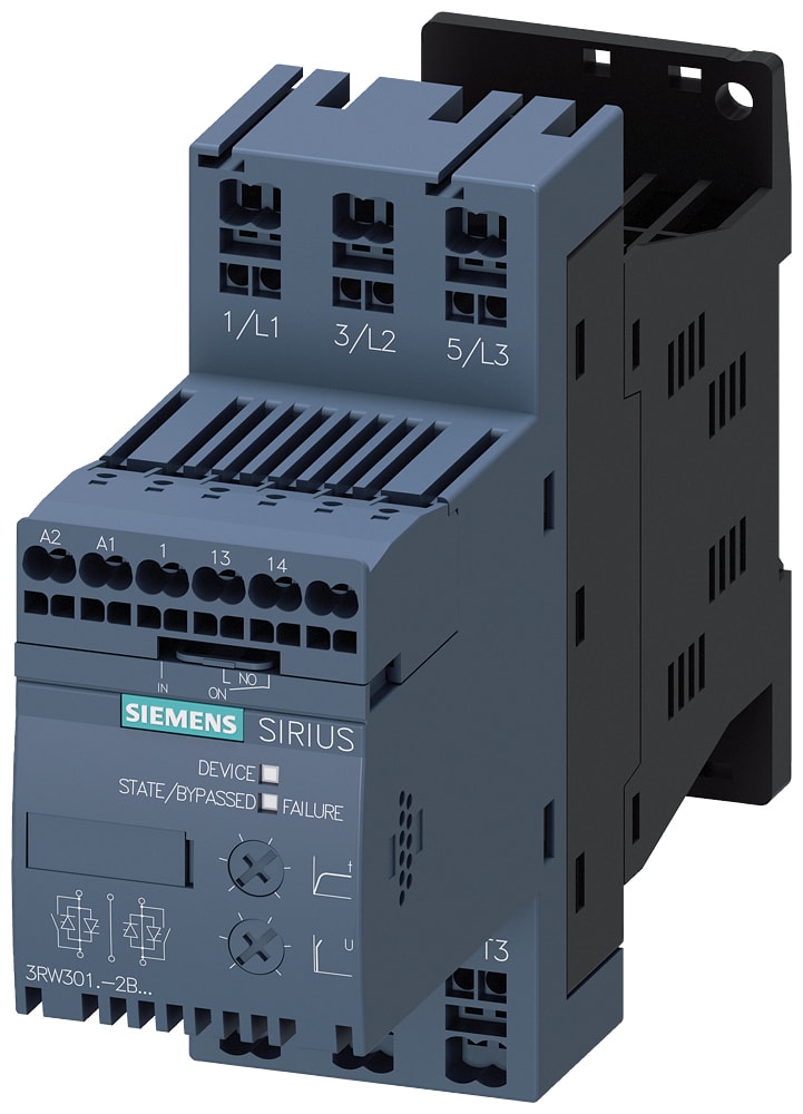 SIEMENS - SIE3RW30162BB14 Softstarter S00, 9 A, 4 kW/400 V, 40 gradi, AC 200 ... 480 V, AC/DC 110 ... 230 V