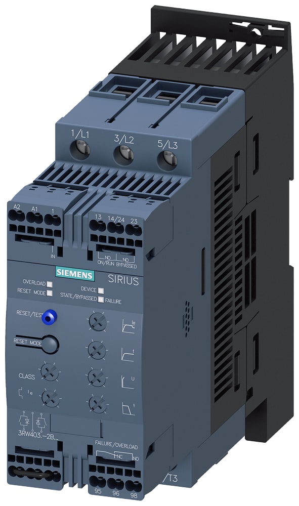 SIEMENS - SIE3RW40382BB15 Softstarter S2, 72 A, 45 kW/500 V, 40 gradi, AC 400 ... 600 V, AC/DC 110 ... 230 V