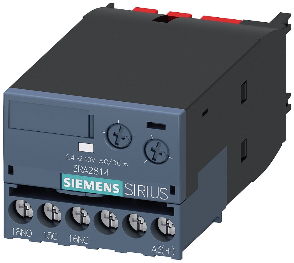 SIEMENS - SIE3RA28141AW10 Blocchetto di contatti ausiliari, ritardato elettronicamente, ritardato alla diseccitazione, con tensione ausiliaria