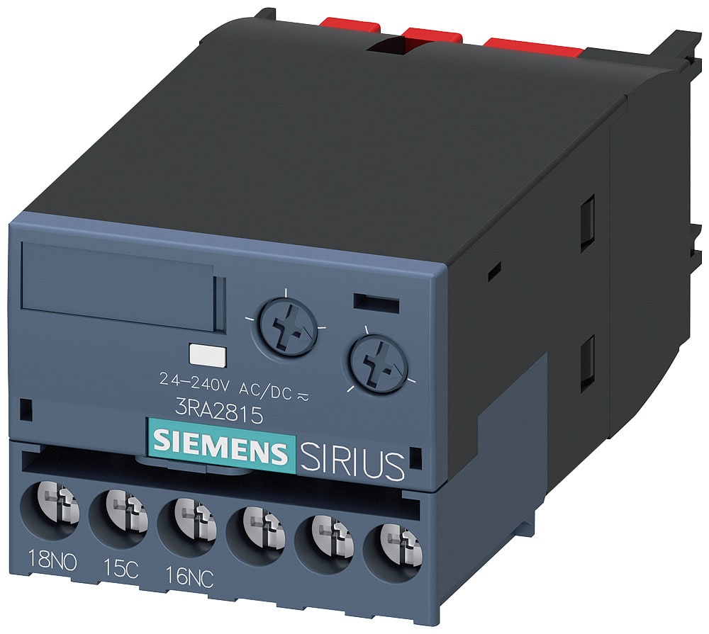 SIEMENS - SIE3RA28151AW10 Blocchetto di contatti ausiliari, ritardato elettronicamente. ritardato alla diseccitazione, senza tensione ausiliaria