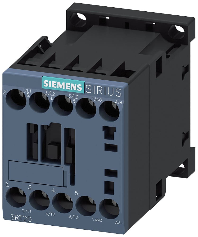 SIEMENS - SIE3RT20151JB41 Contattore dinterfaccia, AC-3e, 7 A/3 kW/400 V, a 3 poli, DC 24 V, 1NO, morsetti a vite