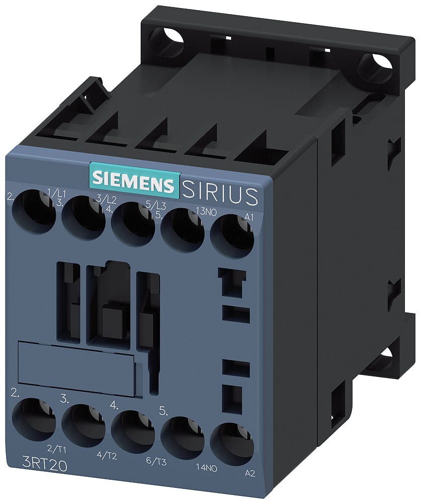 SIEMENS - SIE3RT20181AV01 Contattore, AC-3e, 16 A/7,5 kW/400 V, a 3 poli, AC 400 V, 50/60 Hz, 1NO, morsetti a vite