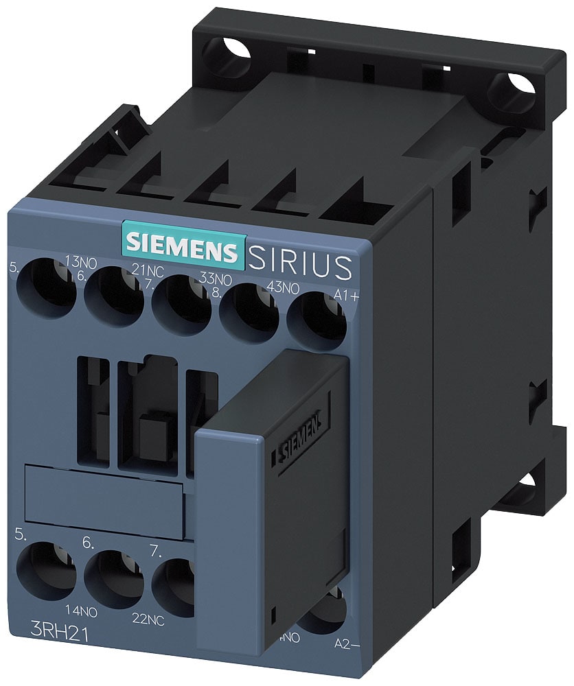 SIEMENS - SIE3RH21311WB40 Contattore ausiliario dinterfaccia, 3NO+1NC, DC 24 V, S00, morsetti a vite, con varistore