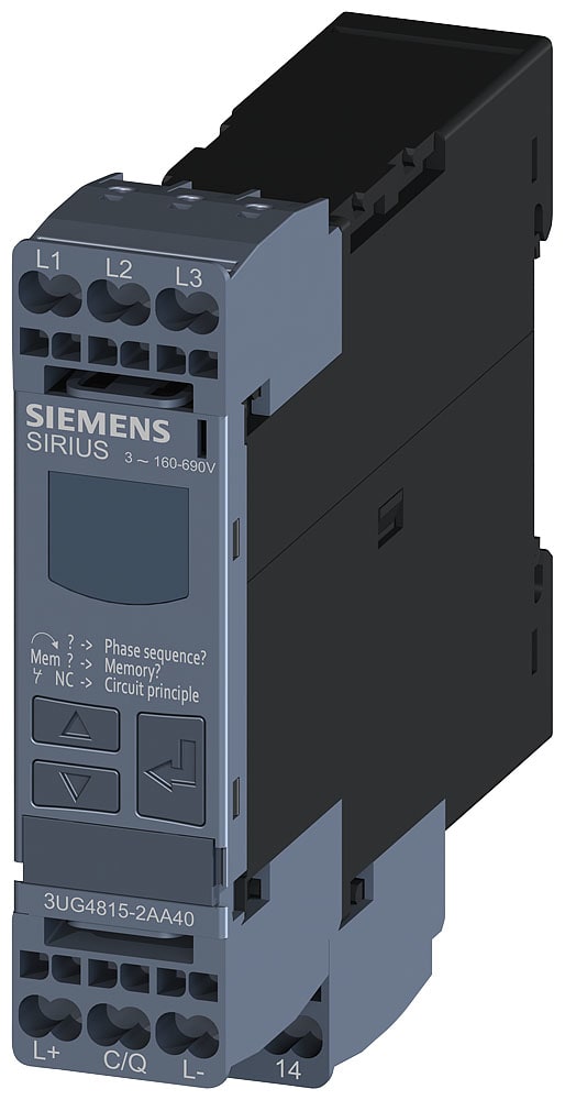 SIEMENS - SIE3UG48152AA40 Relè di controllo, digitale, per controllo di sequenza fasi per IO‑Link AC 50 ... 60 Hz