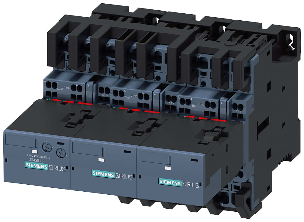 SIEMENS - SIE3RA24238XF322BB4 Teleavviatore stella-triangolo AC-3, 11 kW/400 V DC 24 V, a 3 poli S0