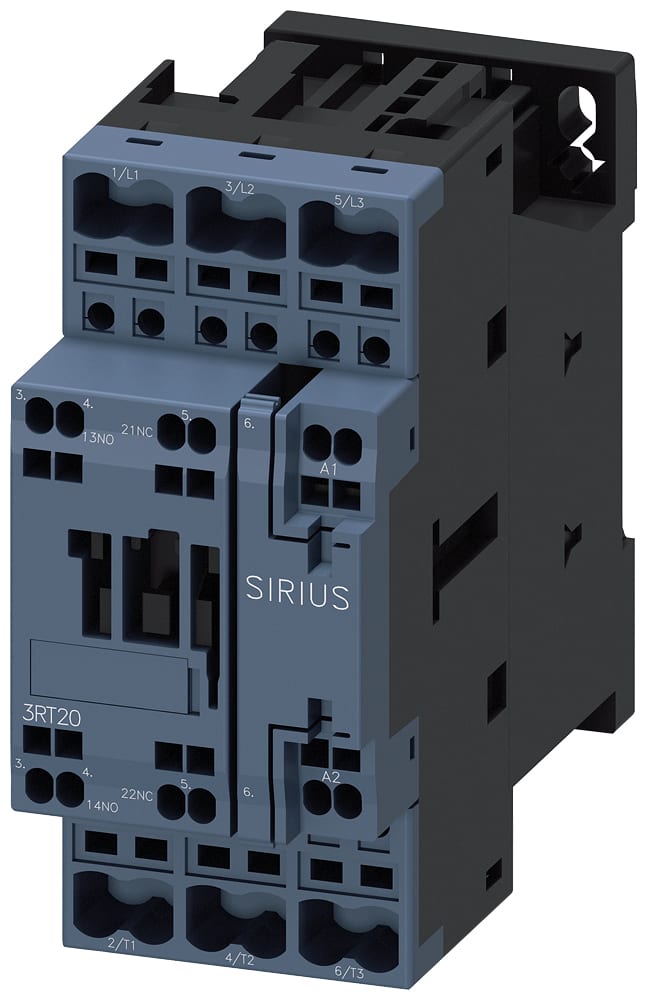 SIEMENS - SIE3RT20262AL20 Contattore, AC-3e, 25 A/11 kW/400 V, a 3 poli, AC 230 V, 50/60 Hz, 1NO+1NC, morsetti a molla