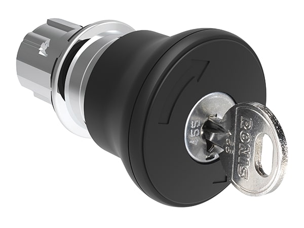 LOVATO - LOVLPSB6842R421E PULS.MET.FUNGO 40MM NERO CHIAVE 421E