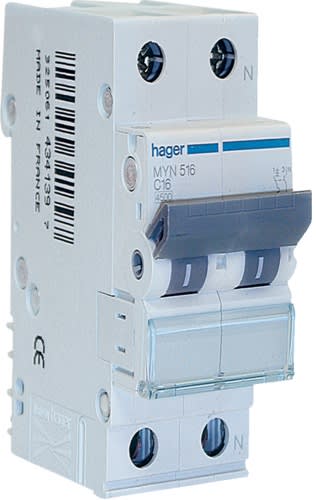 HAGER - HAGMYN520 INTERR. AUTOM.1P+N 20A 4.5KA C 2M