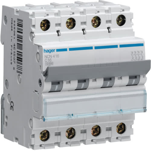 HAGER - HAGNCN403A INTERR. AUTOM. 4P 3A 10 KA C 4M