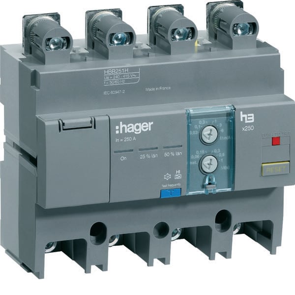 HAGER - HAGHBB251H BLOCCO DIFFERENZIALE REG-RIT X250 4P 250