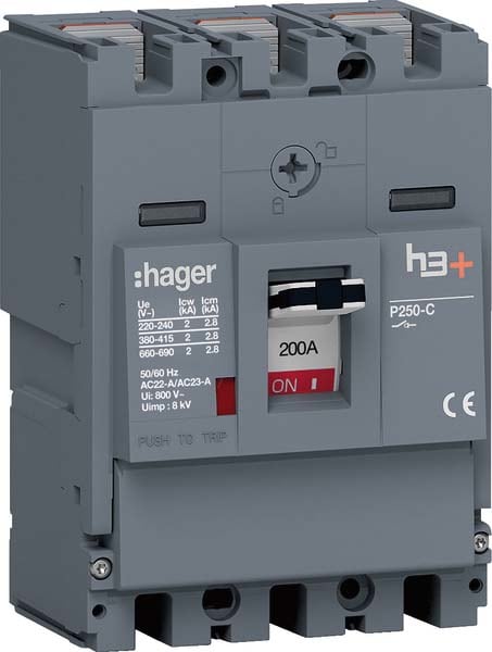 HAGER - HAGHCT200AR INT MAN SEZ H3+ P250 3P 200A