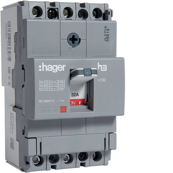 HAGER - HAGHDA032L INTERR AUTOM X160 3P 18KA 32A SGANC TM