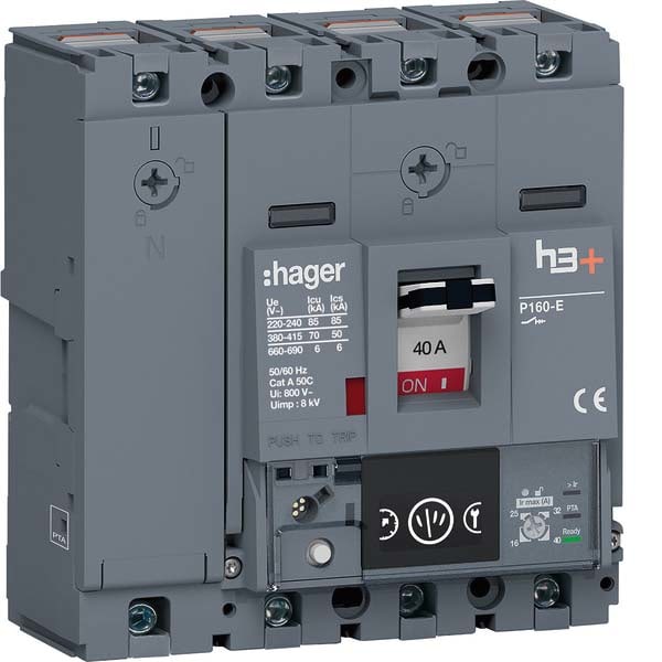 HAGER - HAGHES041NC INT AUT H3+ P160 ENERGY 4P 40A 70KA N R