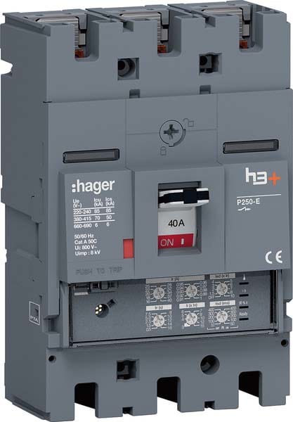 HAGER - HAGHET040JR INT AUT H3+ P250 LSI 3P 40A 70KA