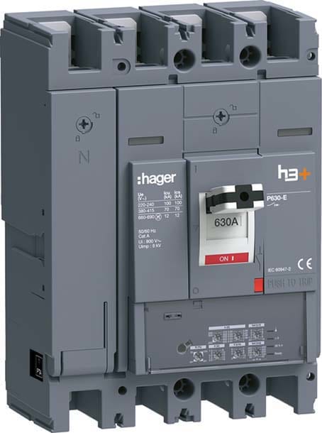 HAGER - HAGHEW631JR INT AUT H3+ P630 LSI 4P 630A 70KA N REG