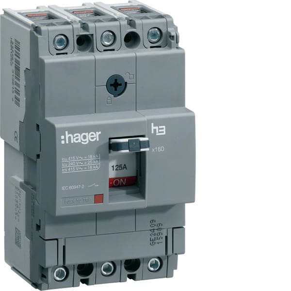 HAGER - HAGHHA063H INTERR AUTOM X160 3P 25KA 63A SGANC TM